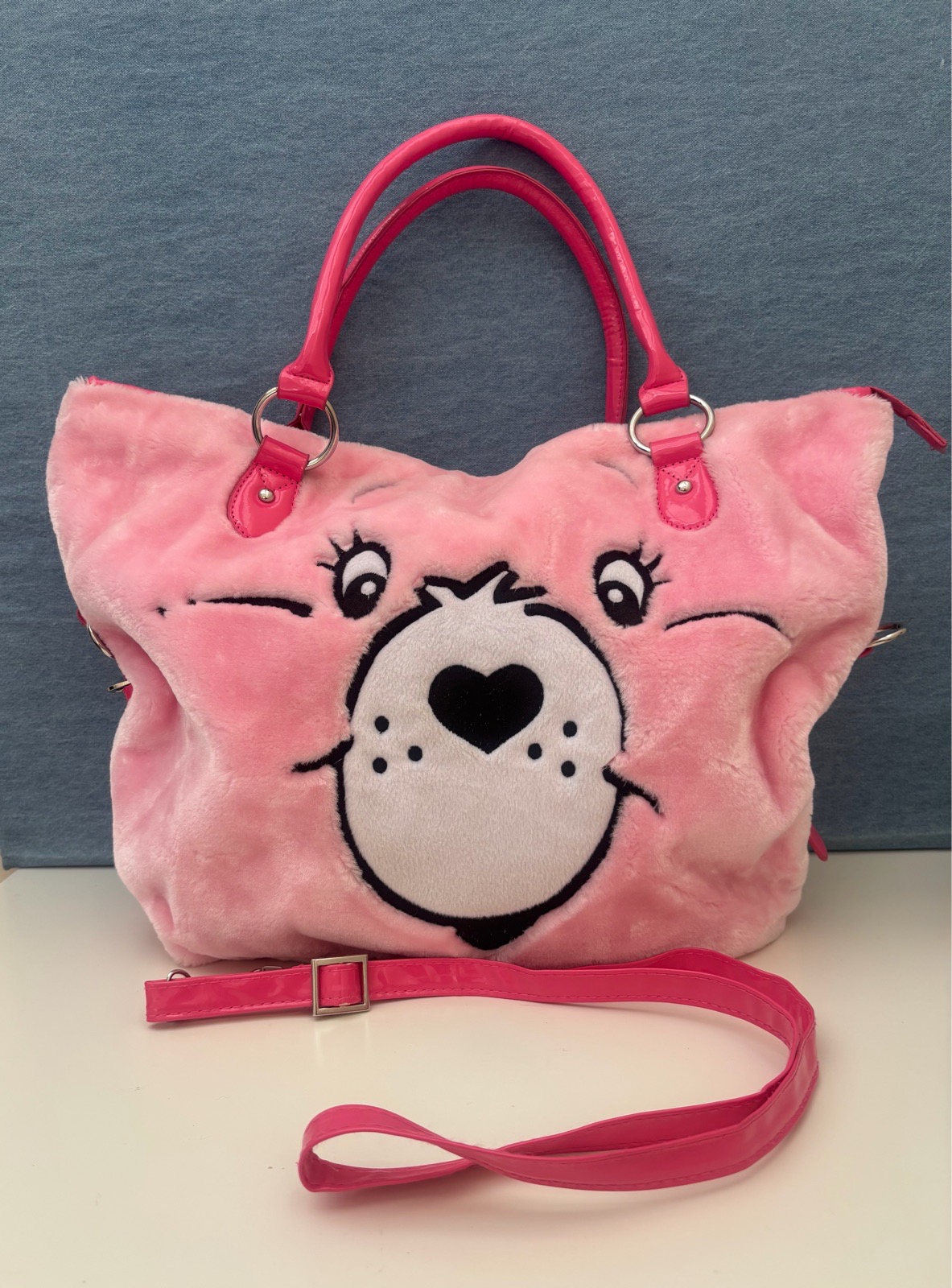 Rare Deadstock Iron Fist x Care Bears Fuzzy Cheer Bear Stare Tote Very Hard to Find