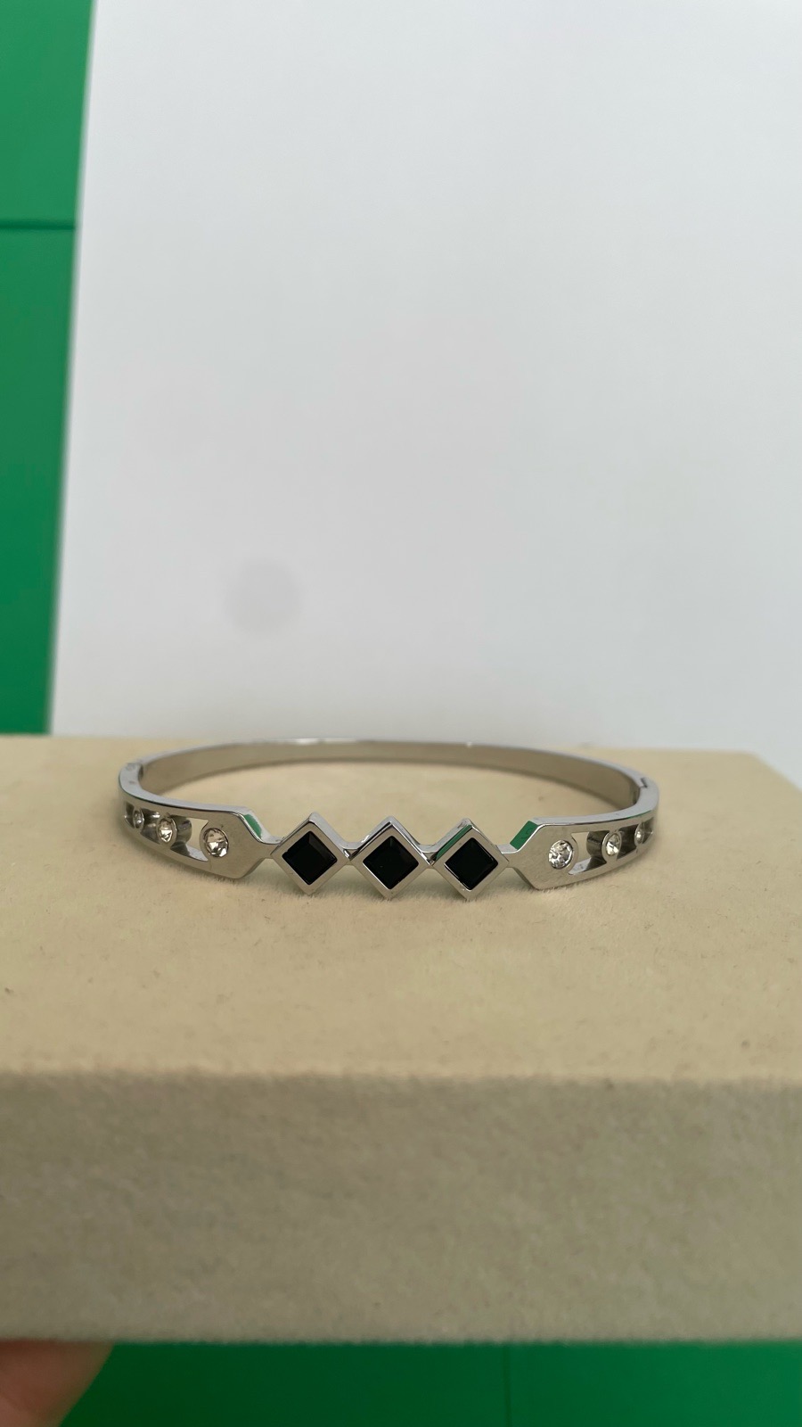 Silver tone bangle bracelet
