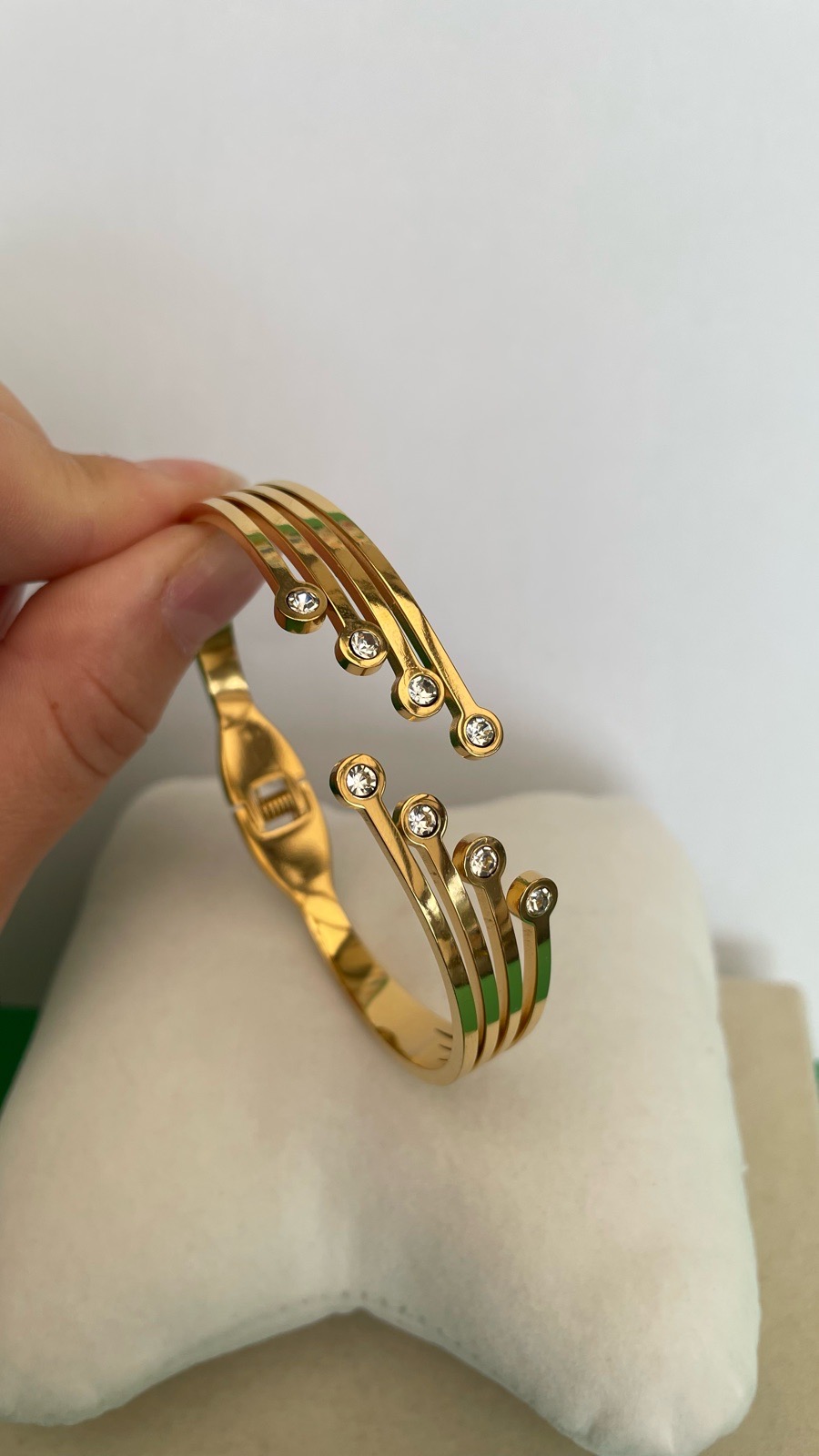 Gold plated stainless steel bangle bracelet