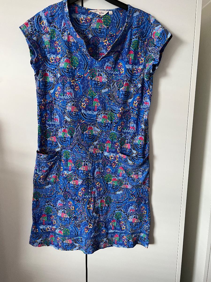 country rose by edinburgh woollen mill | blue jersey dress | size 10