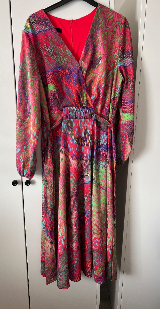 ella boo | vibrant abstract print maxi dress | size 14