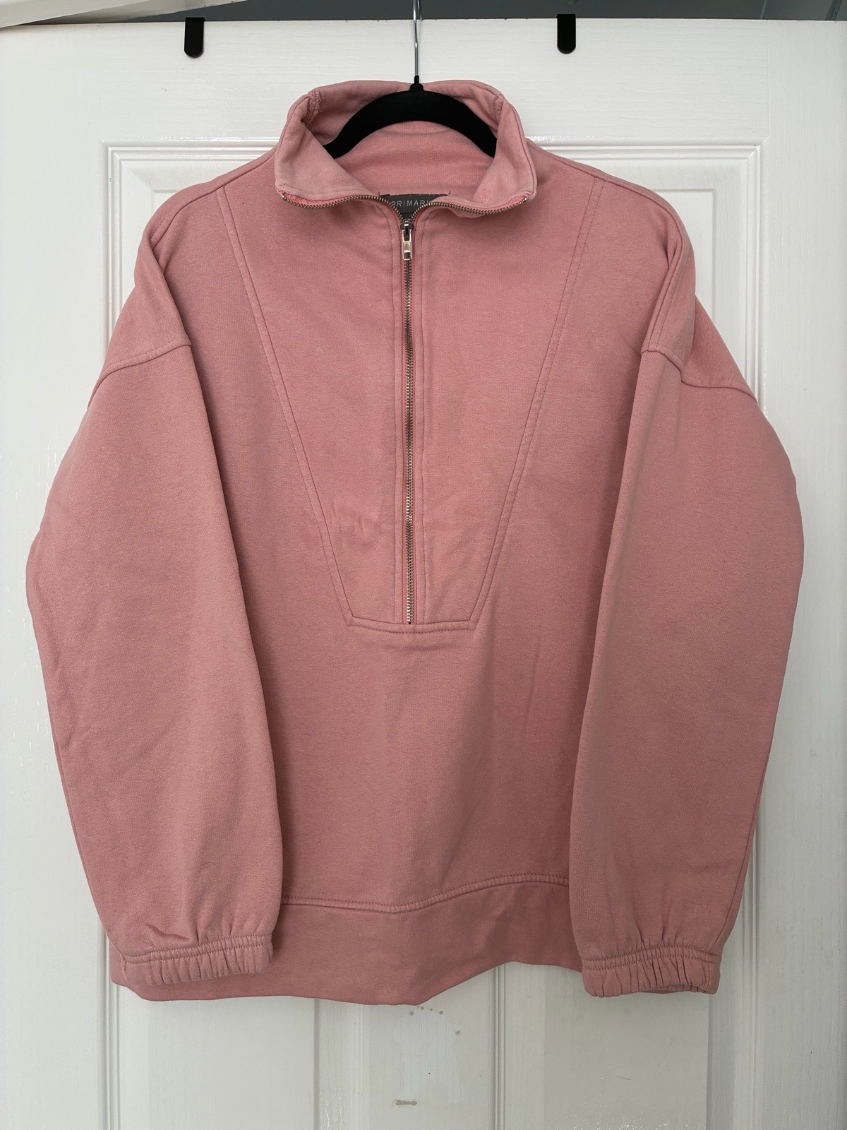 Primark Size XS Pink Quarter-zip Pullover Sweatshirt