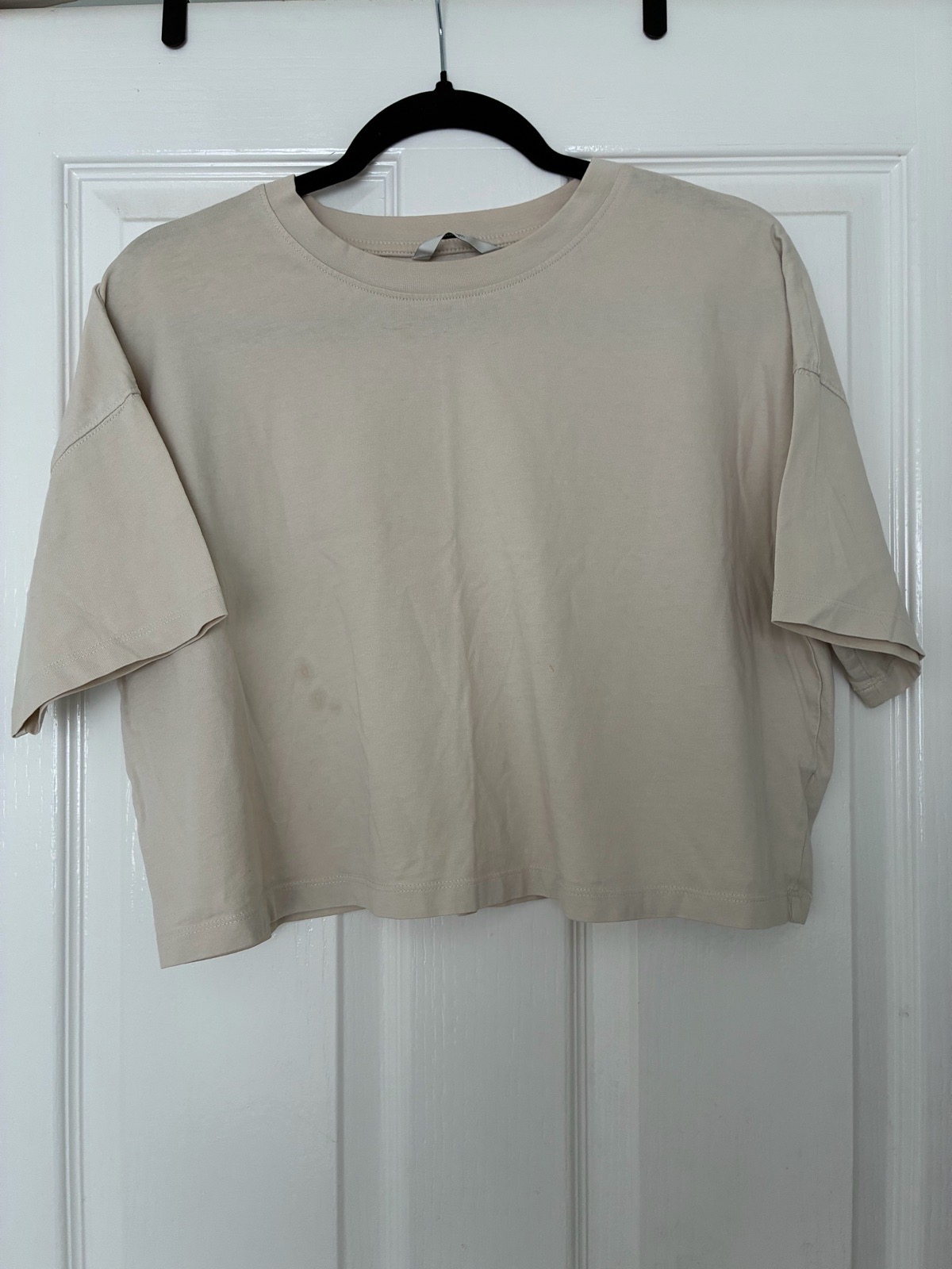 George Size 14 Beige Oversized Boxy Cropped Tshirt