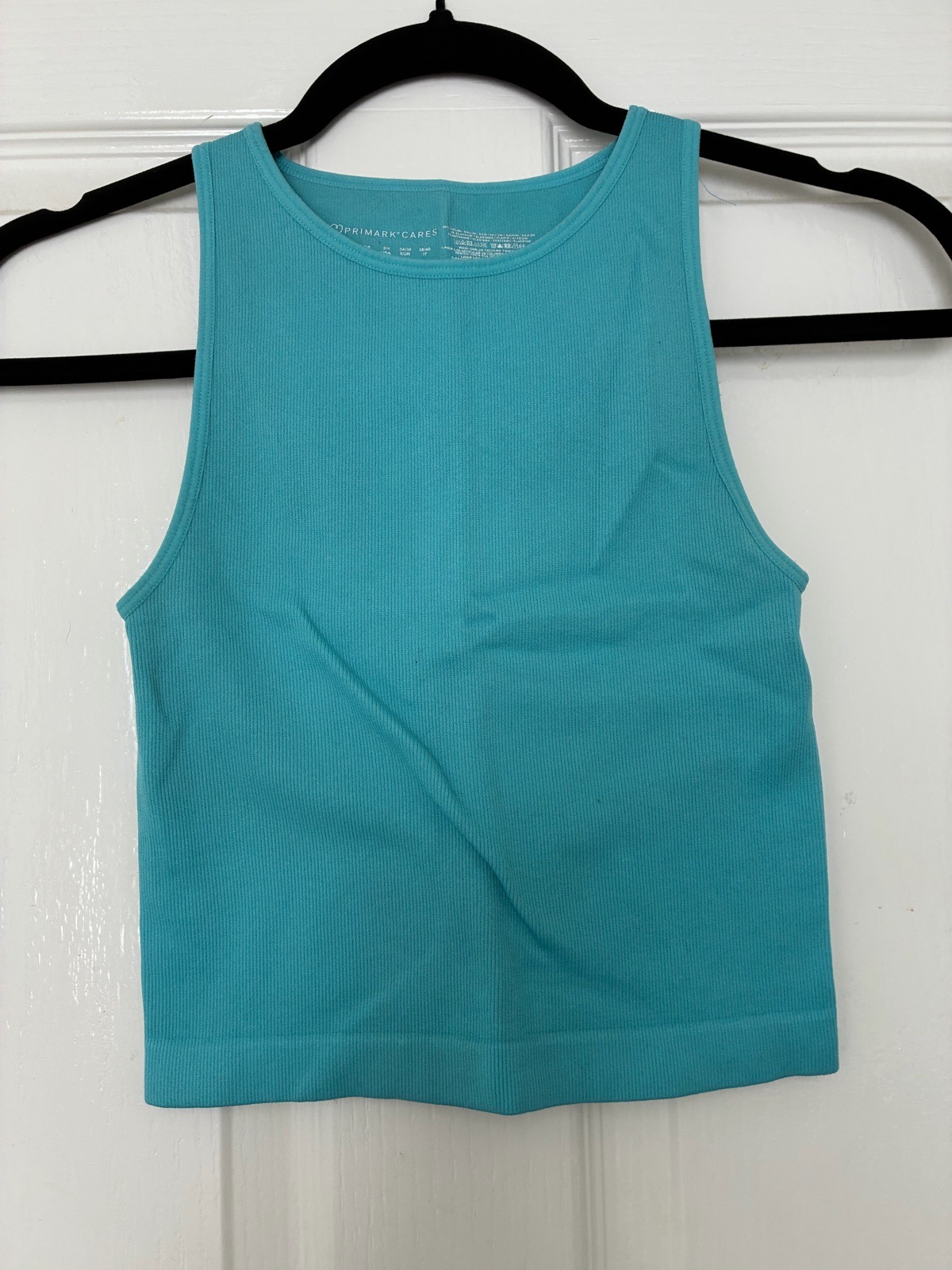 Primark Cares Size XS Blue Seamfree Ribbed Crop Top