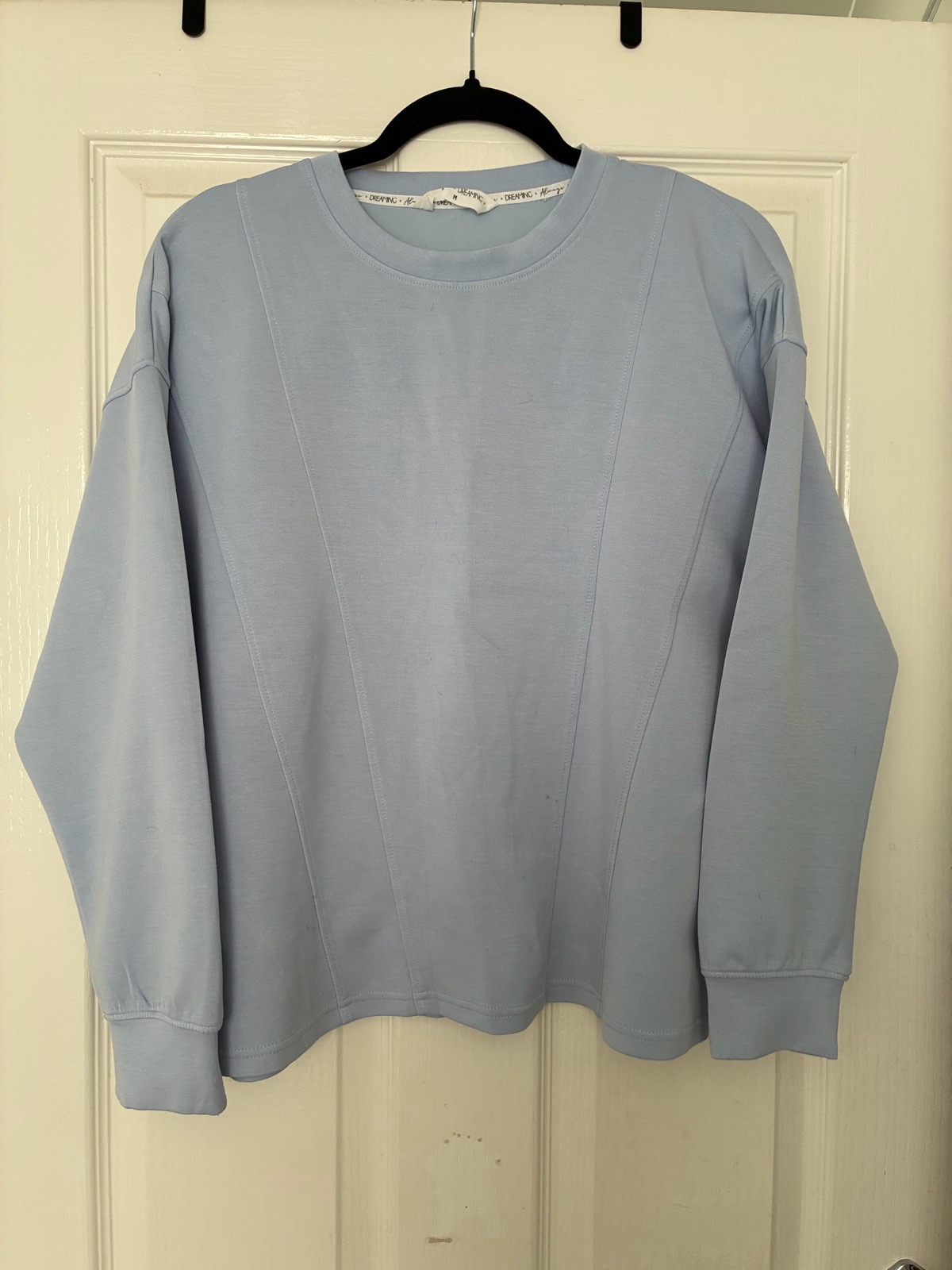 Unisex Tu Size Medium Light Blue Crew Neck 'Always Dreaming' Sweatshirt
