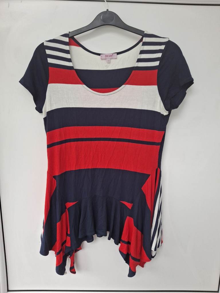 M&S Per Una Women's Cap Sleeve Multi Colour T Shirt Top CO28
