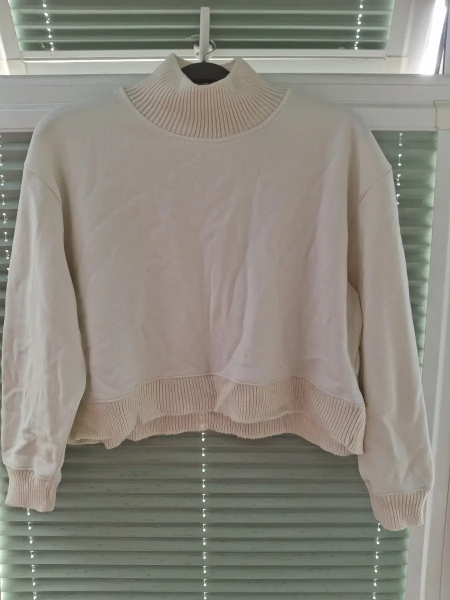 Primark Size M Cream Crop Turtle Neck Long Sleeve Jumper ME41