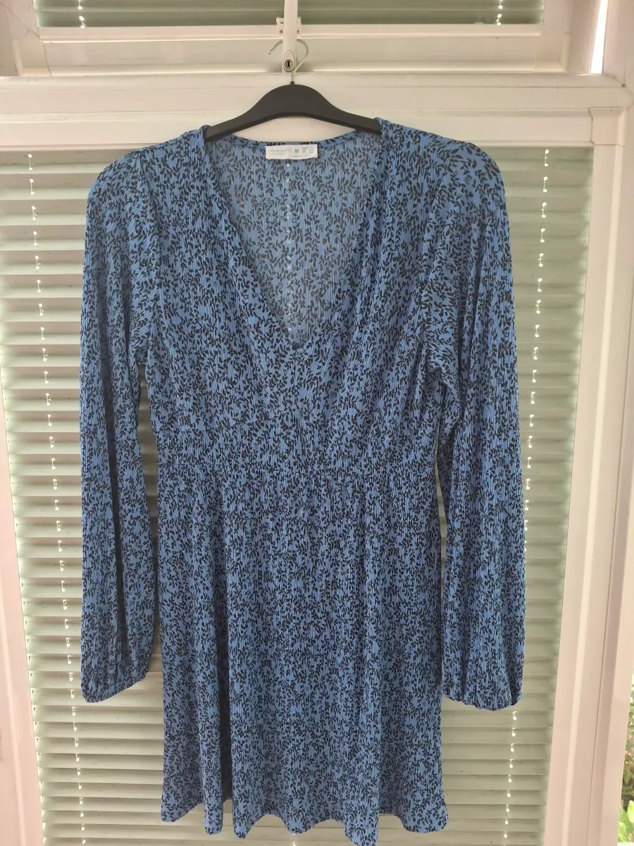 Primark Size M Blue Floral Mini Dress ME33