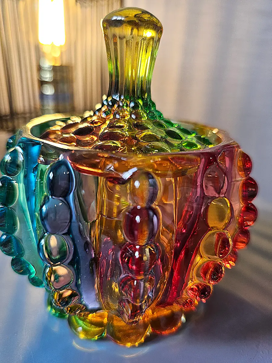 Gorgeous Vibrant Heavy Candy Jar!