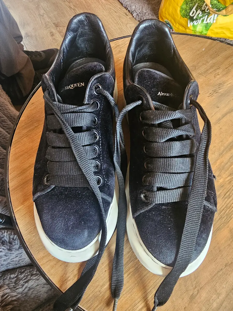 Alexander mcqueen velvet trainers 4.5
