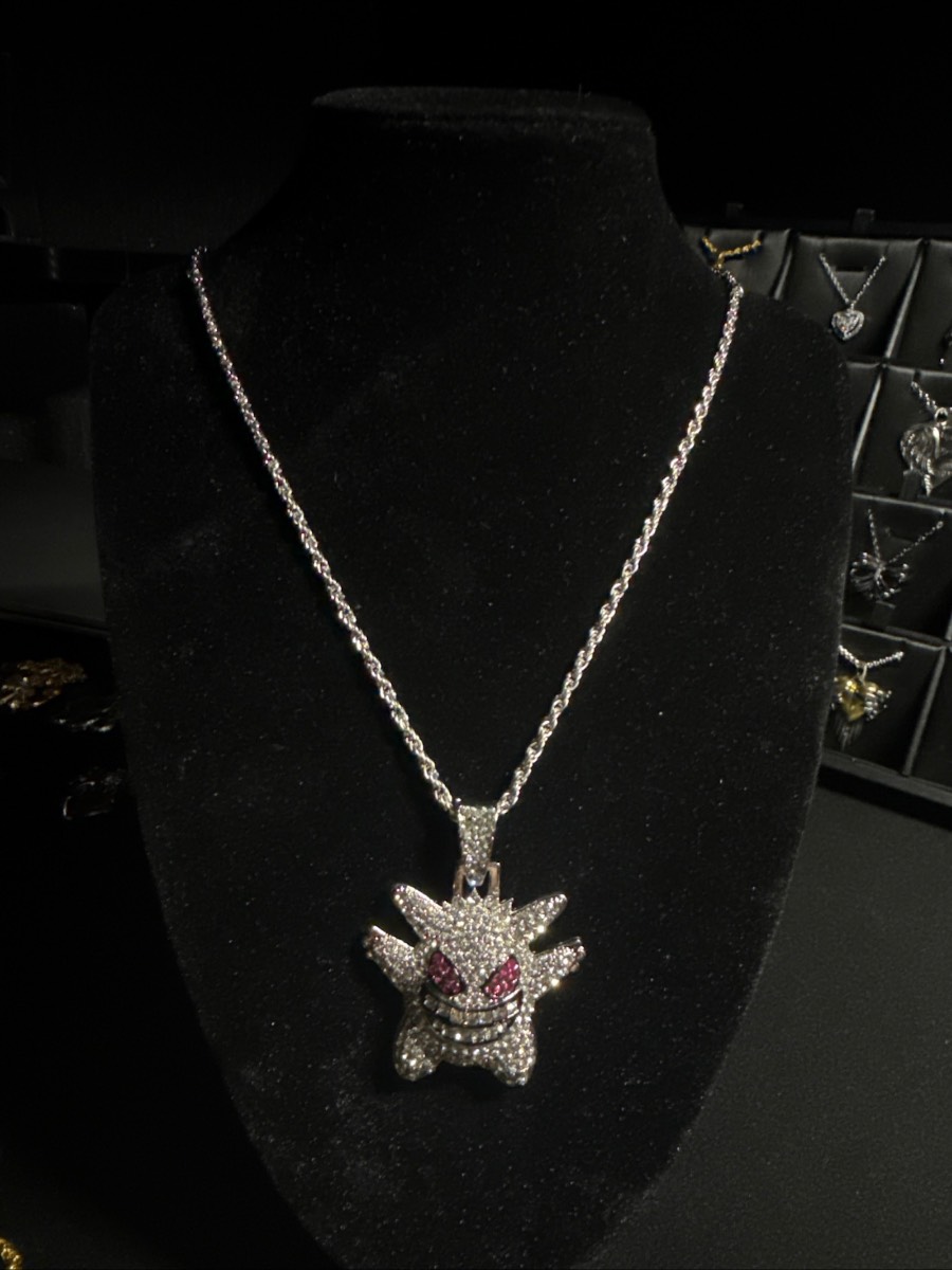 Stainless steel gengar pokemon necklace
