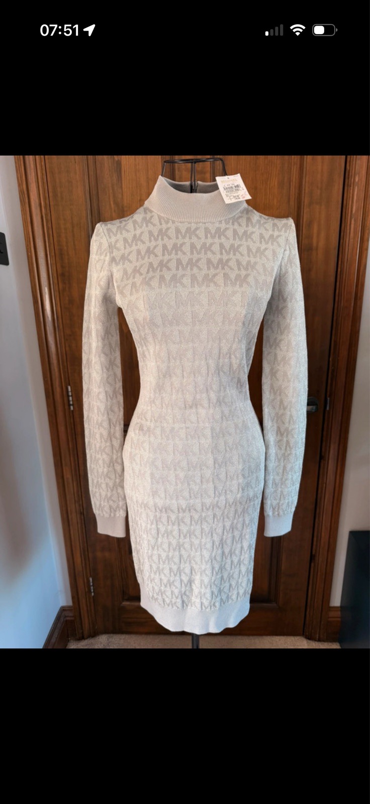 Superb BNWT metallic knitted dress by Michael Kors size XS