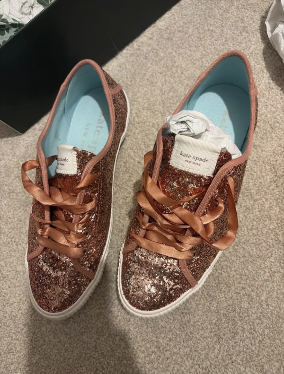 Trista glitter sneakers Kate spade rose gold  sparkle size 6
