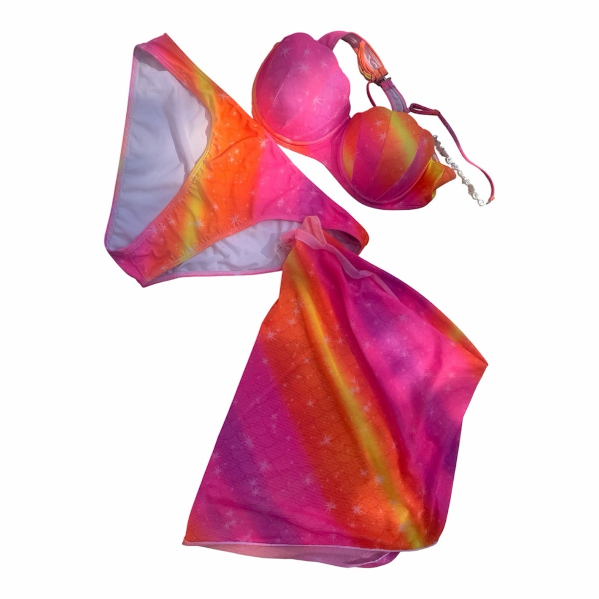 Shell bikini set & skirt cover up