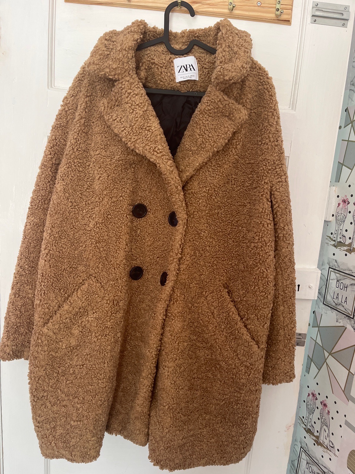 Zara Camel Teddy Coat – Warm & Cosy