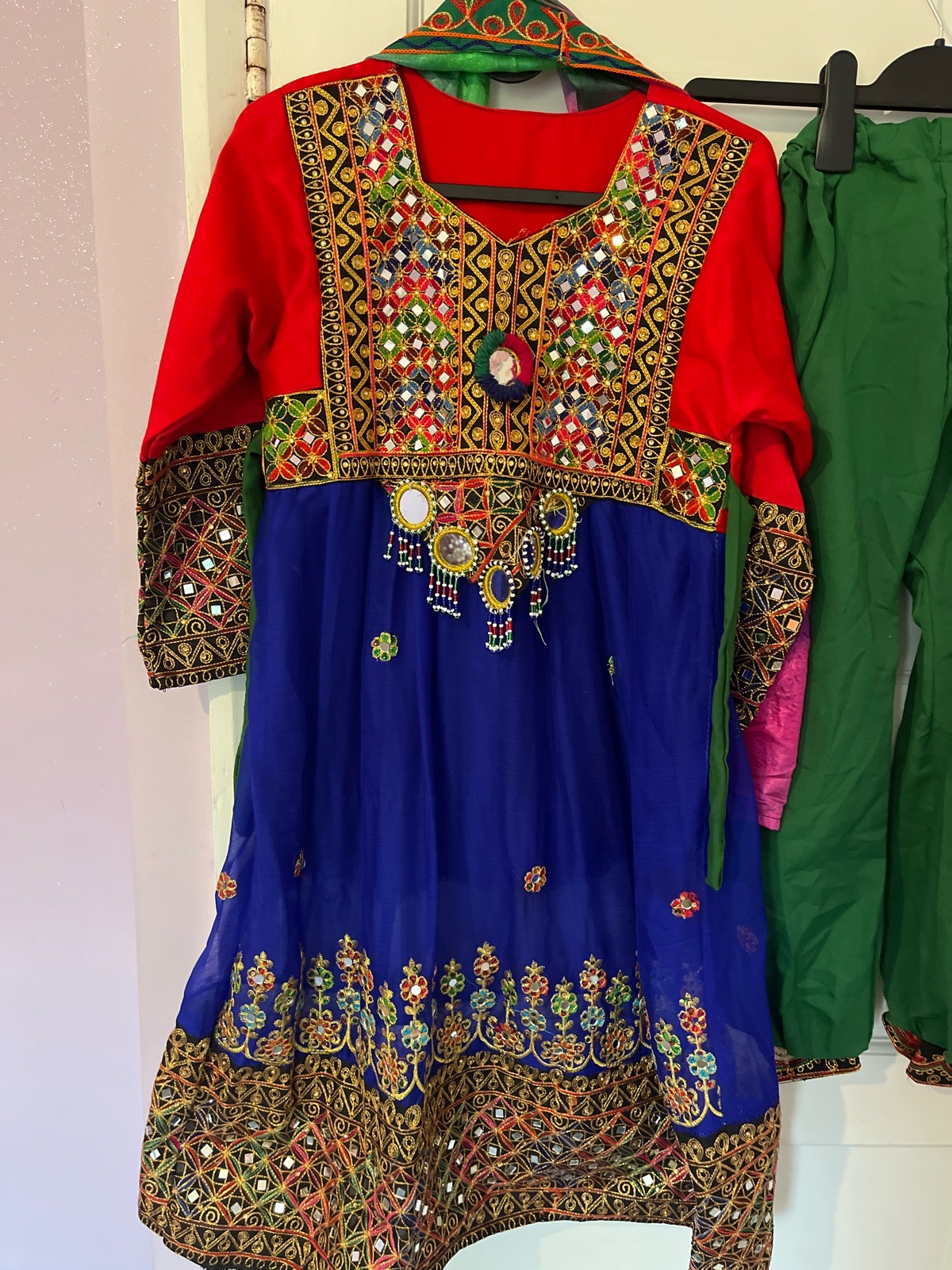 Colourful traditional again frock for age 7-8 years