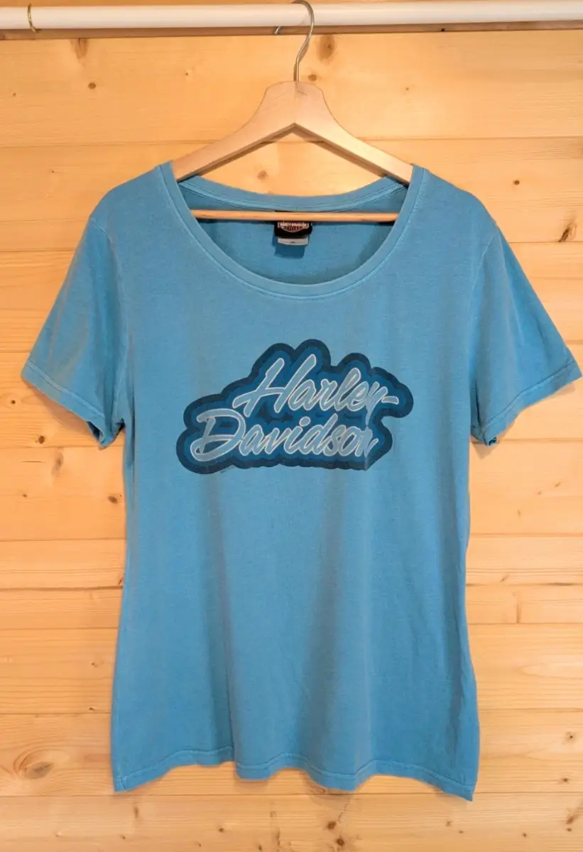 Harley-Davidson Blue Graphic T-Shirt 2XL | Vintage Style Bravado Tee