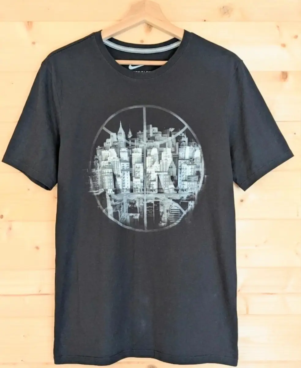 Nike Graphic T-Shirt Black Size M Basketball City Print