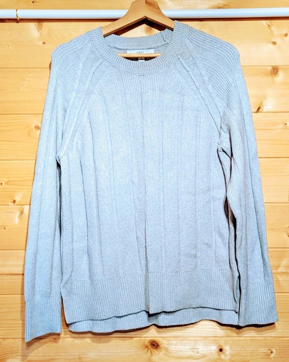 NEXT Light Grey Chunky Ribbed Knit Jumper Sweater - Size S