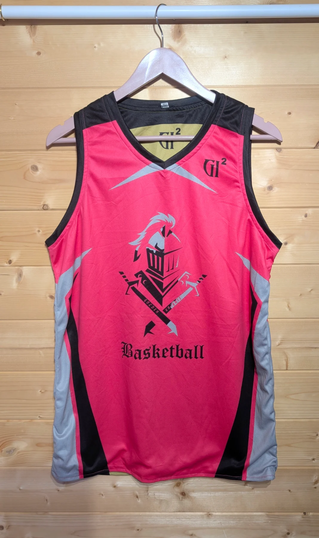Reversible Basketball Jersey - Pink & Gold "Golden Knights" GI² - Size S