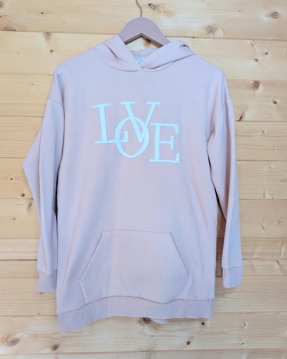 Papaya Womens Light Pink "LOVE" Graphic Oversized Hoodie - Size Small
