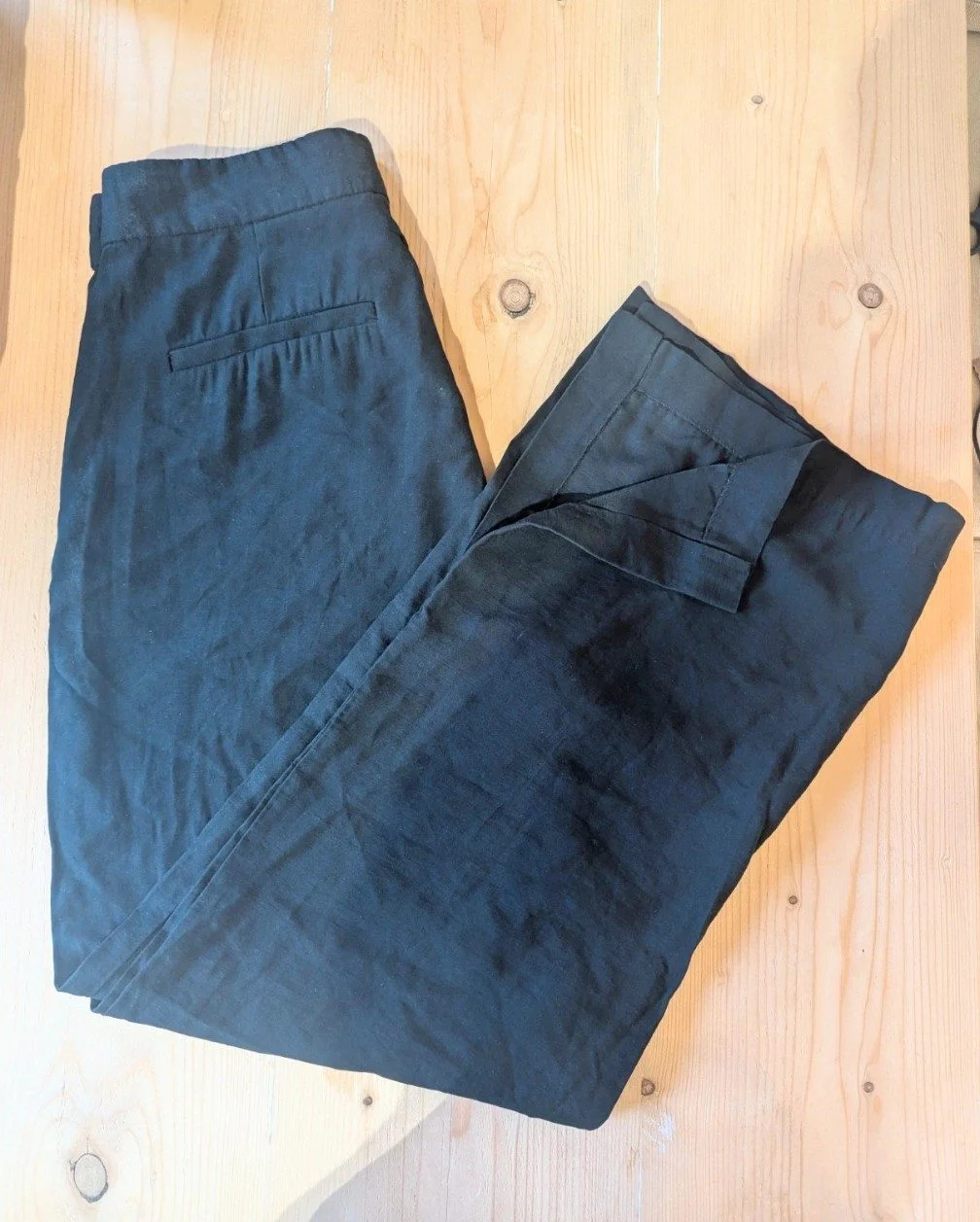 H&M Black Wide Leg Trousers Size UK 10 / EUR 38 Smart Casual Workwear