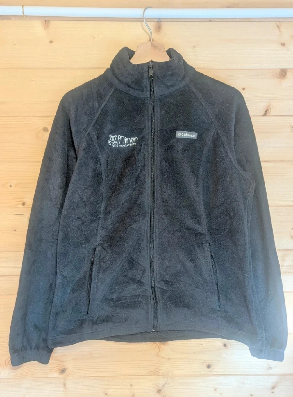 Columbia Black Benton Springs Full Zip Fleece Jacket Size L (Minor Pediatrics Logo)