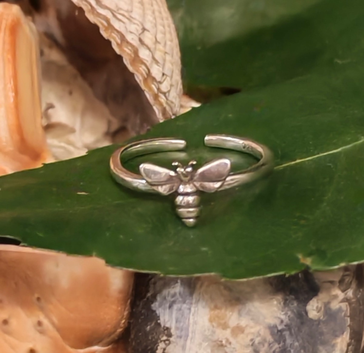 Silver Bee ring
