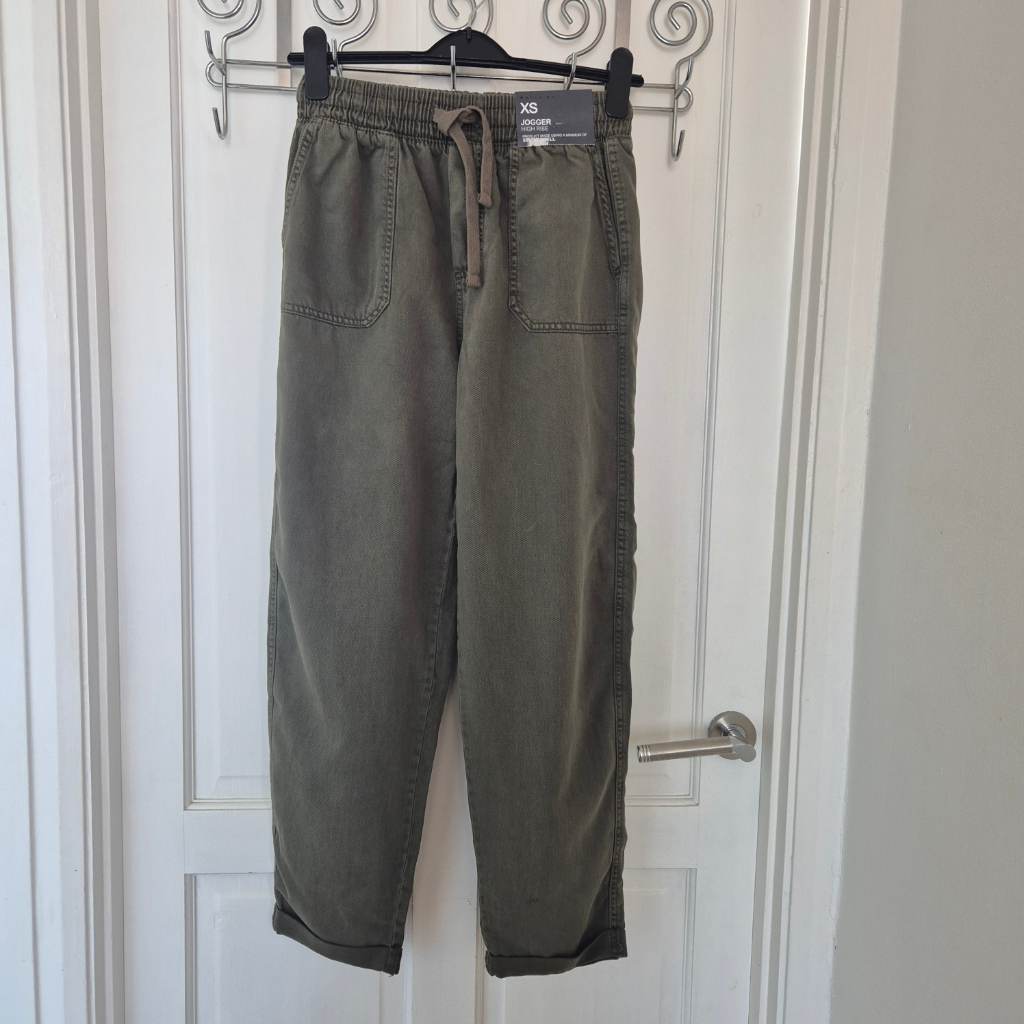 Primark size XS khaki green jogger style trousers