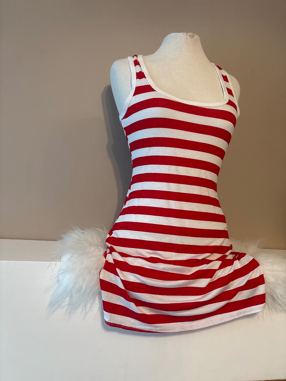 Long striped vest top