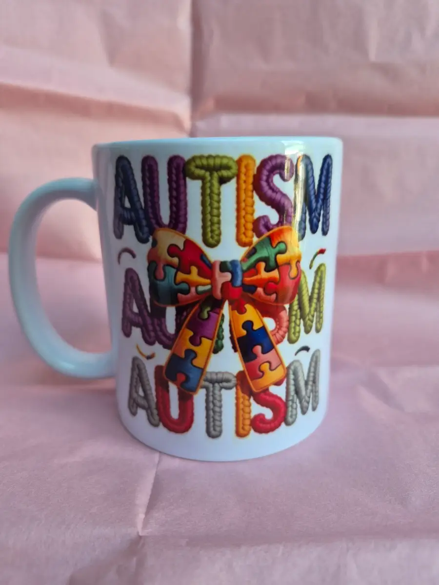 Autism colourful 11oz mug still with box unused