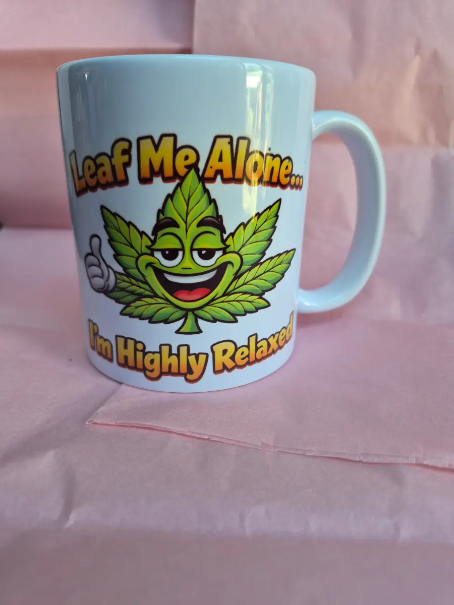 Leaf me alone weed fun mug 11oz