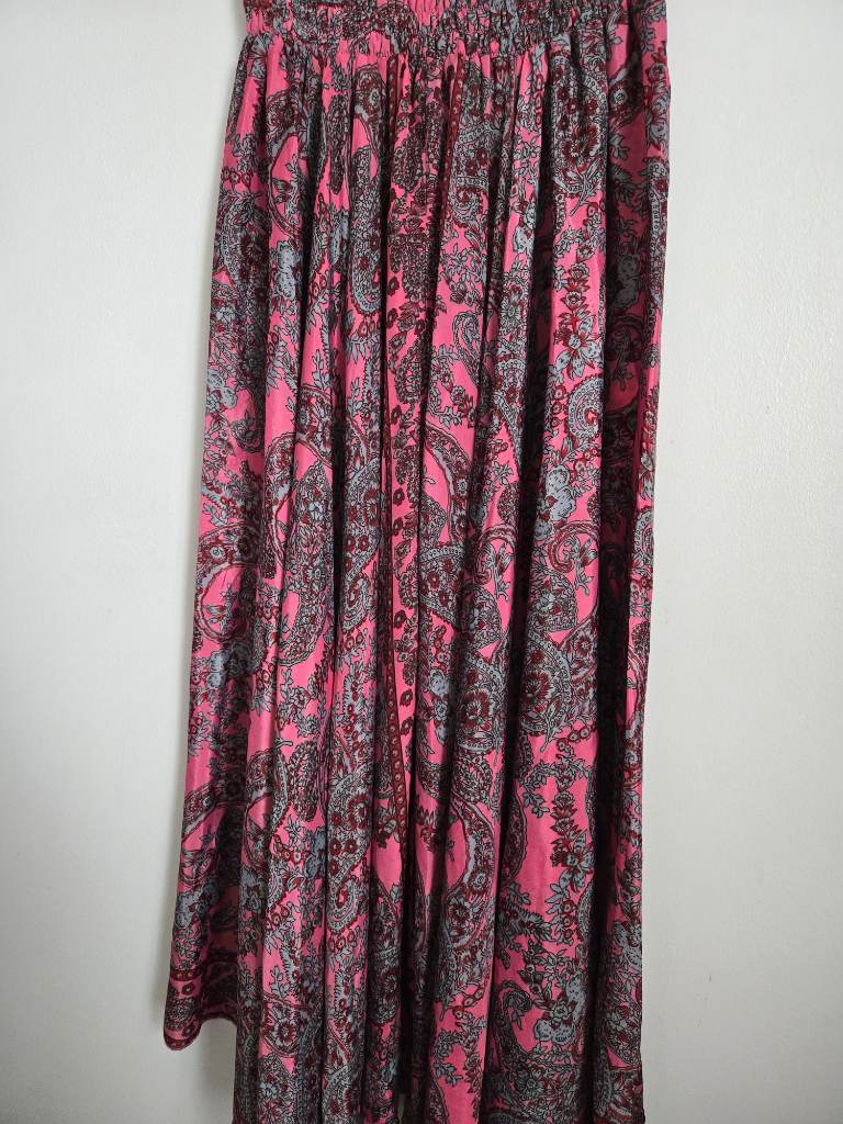 Stunning extra wide paisley print summer trousers one size