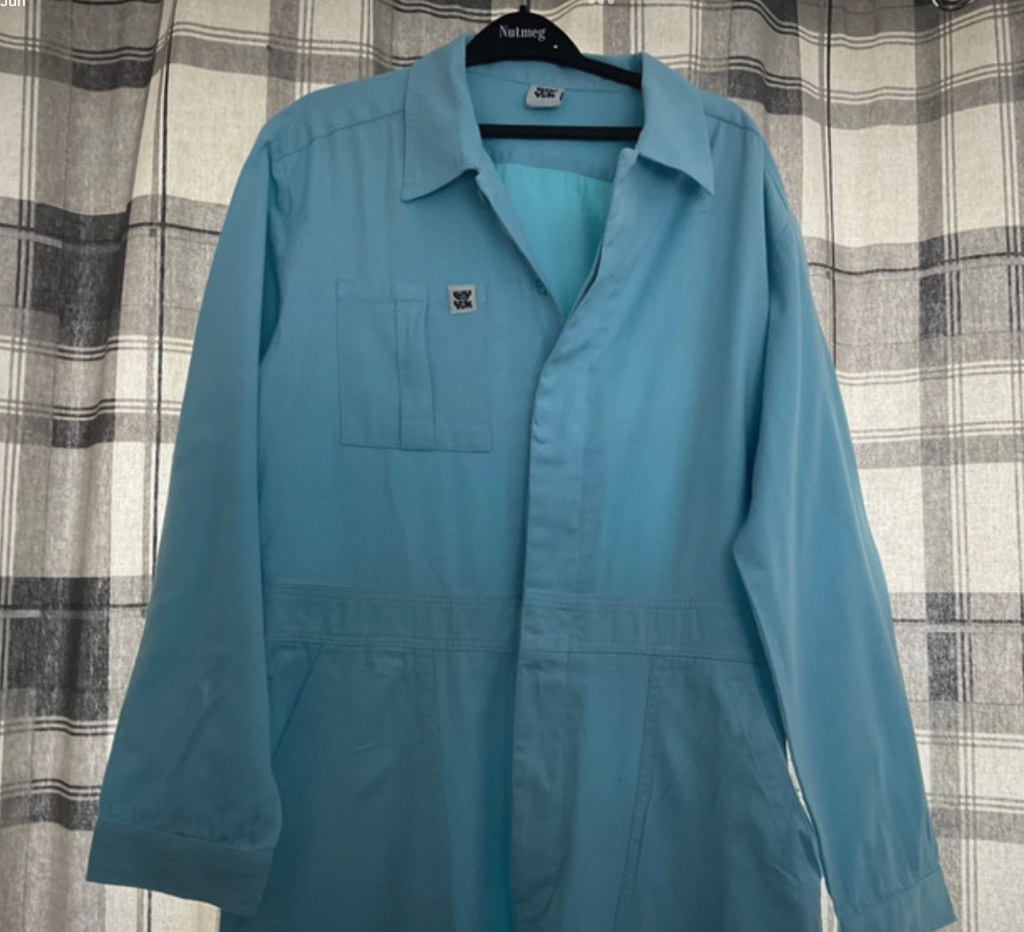 Lucy and Yak cotton retro style boiler suit, blue, size 14, jumpsuit, retro, festivals, vintage look