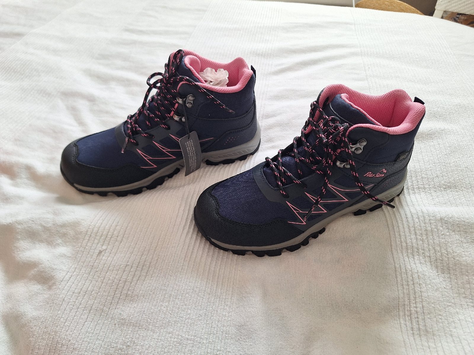 BNWT Peter Storm Kids Thunder Mid Hiking Boots Navy Pink UK 5 / EU 38
