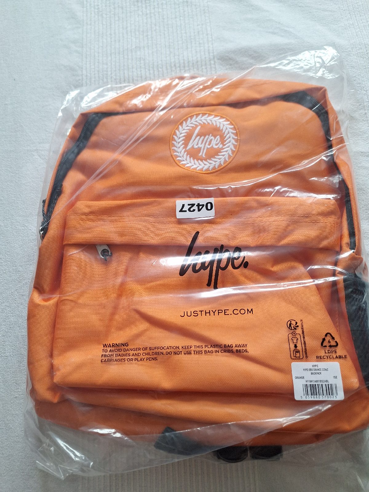 New Hype Orange Backpack Bag Back to School/Office NWT