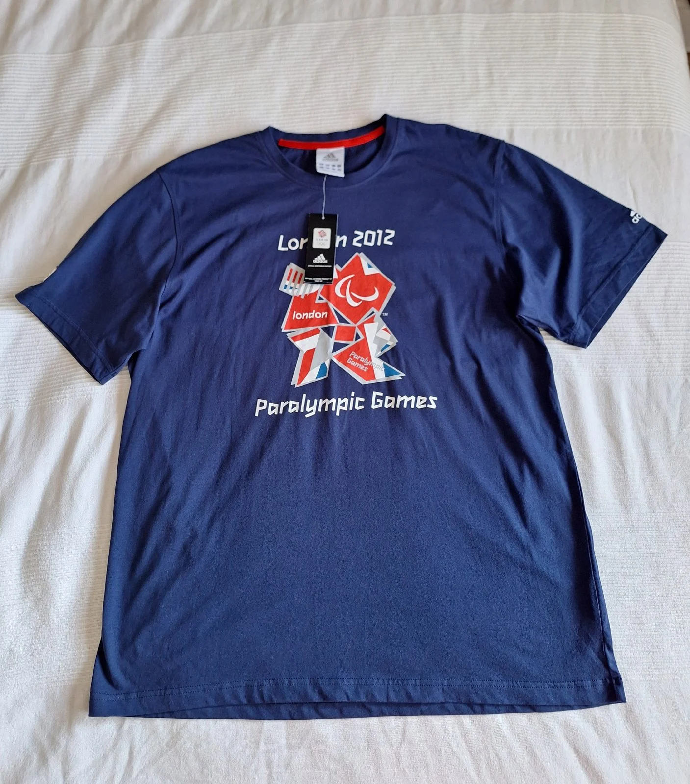 BNWT Adidas London 2012 Paralympic Games T Shirt Navy XL