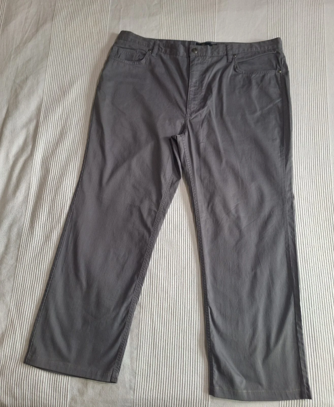 Marks & Spencer Blue Harbour Luxury Grey Chino Trousers 42W 29L