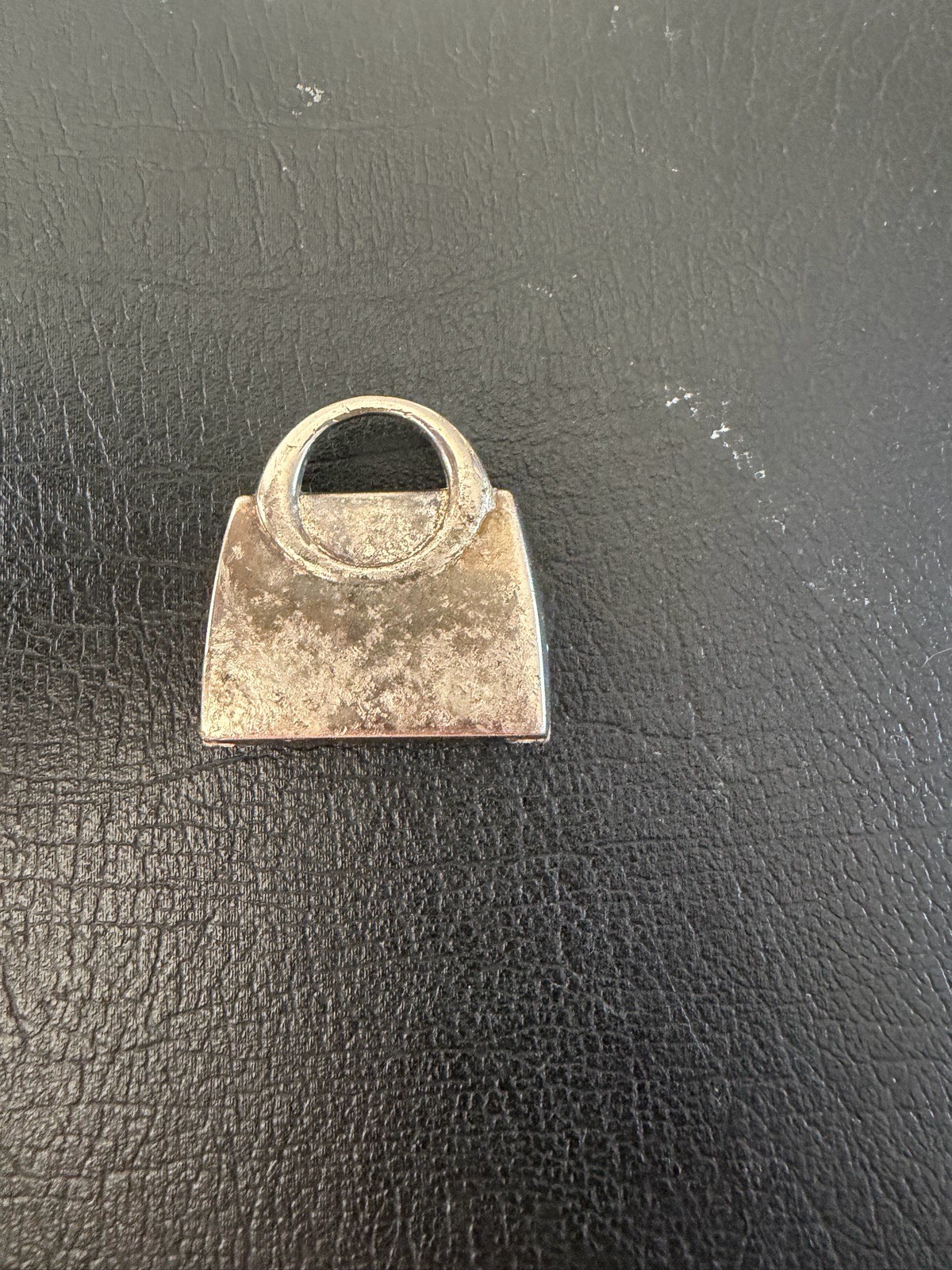 Vintage sterling silver handbag shaped locker charm