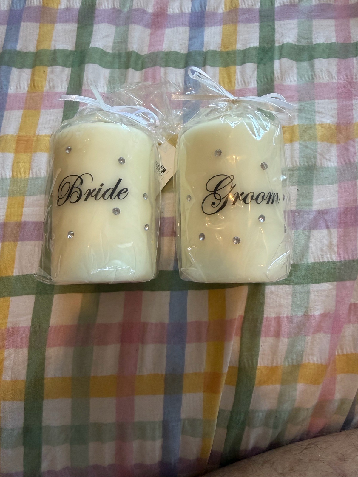 Bride and groom candles