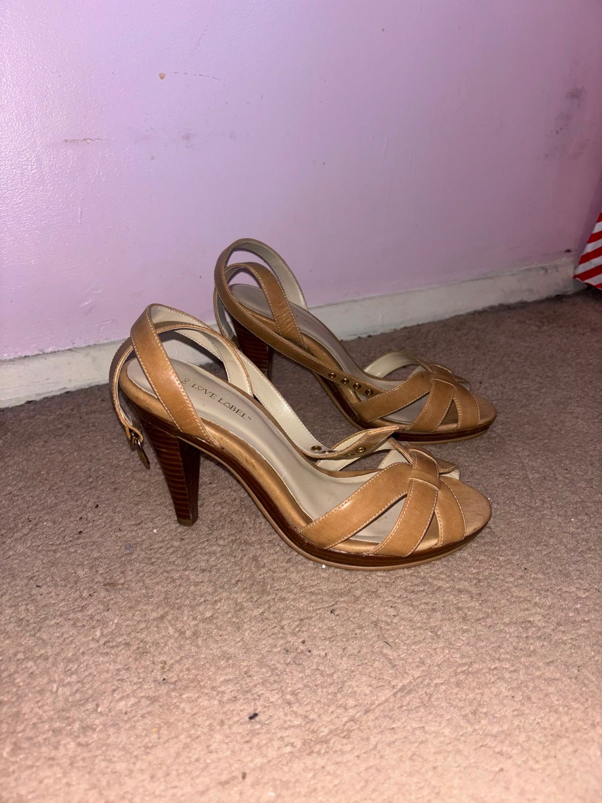 Beige heeled sandals