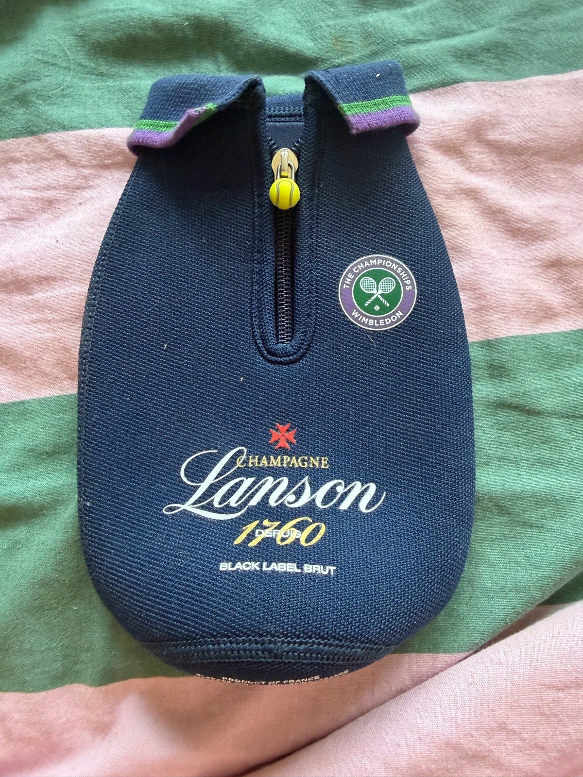 Lanson Wimbledon champagne polo shirt bottle cooler jacket