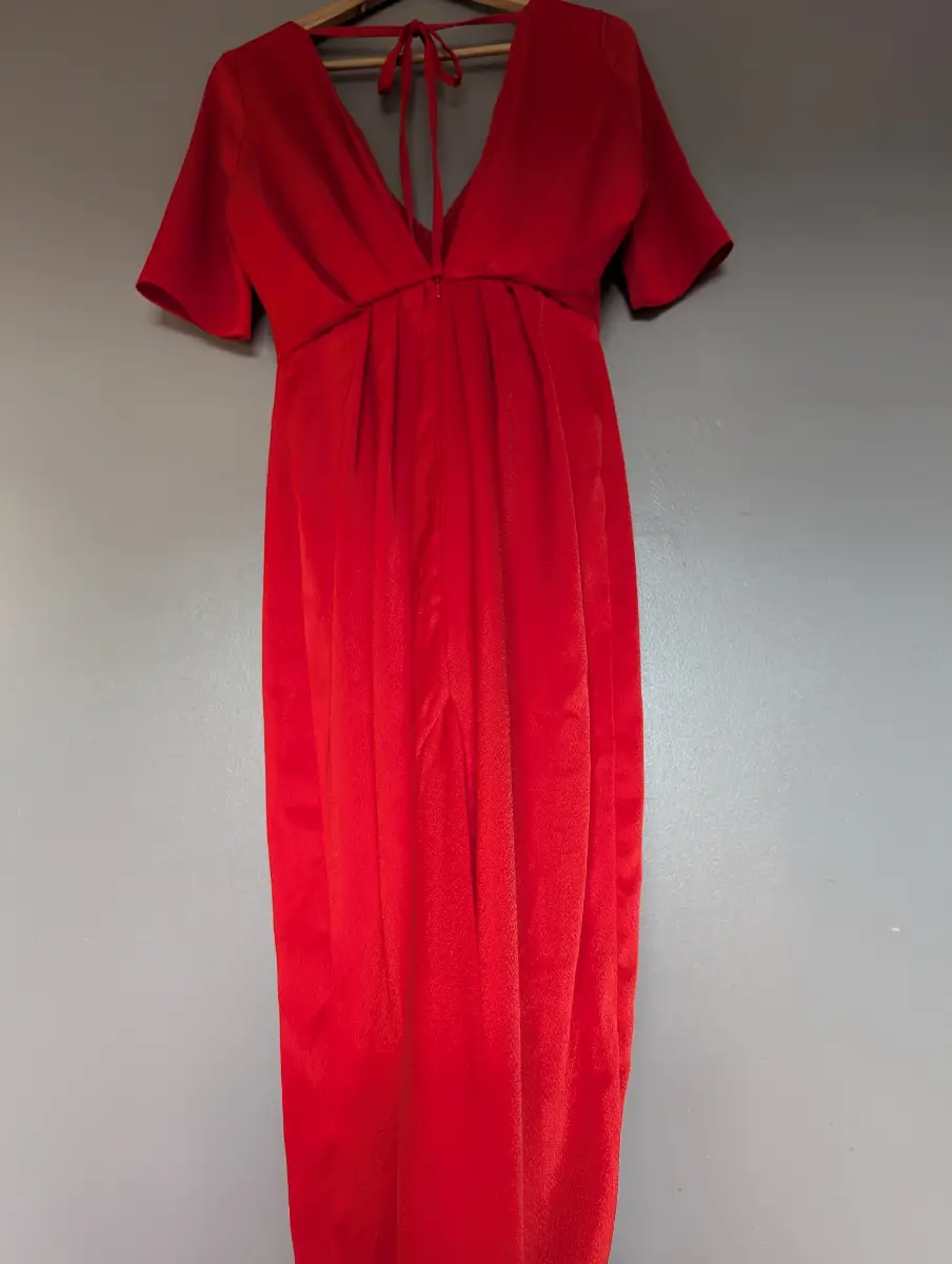 Asos Red Short Sleeve Evening Dress. Size 10-Tall.