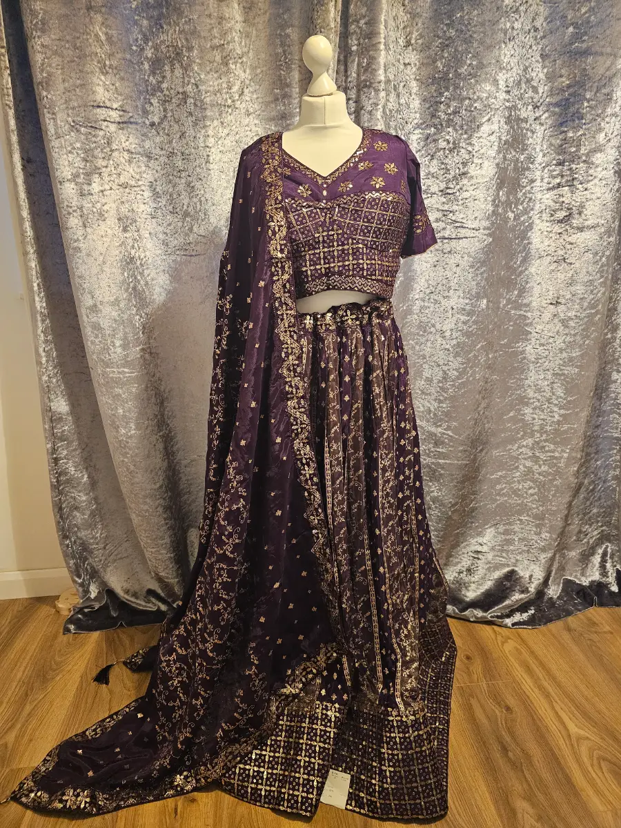 Purple lehenga choli Indian outfit