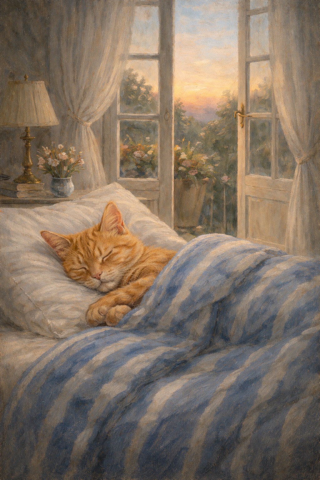A4 Art Print - Ginger Cat Sleeping