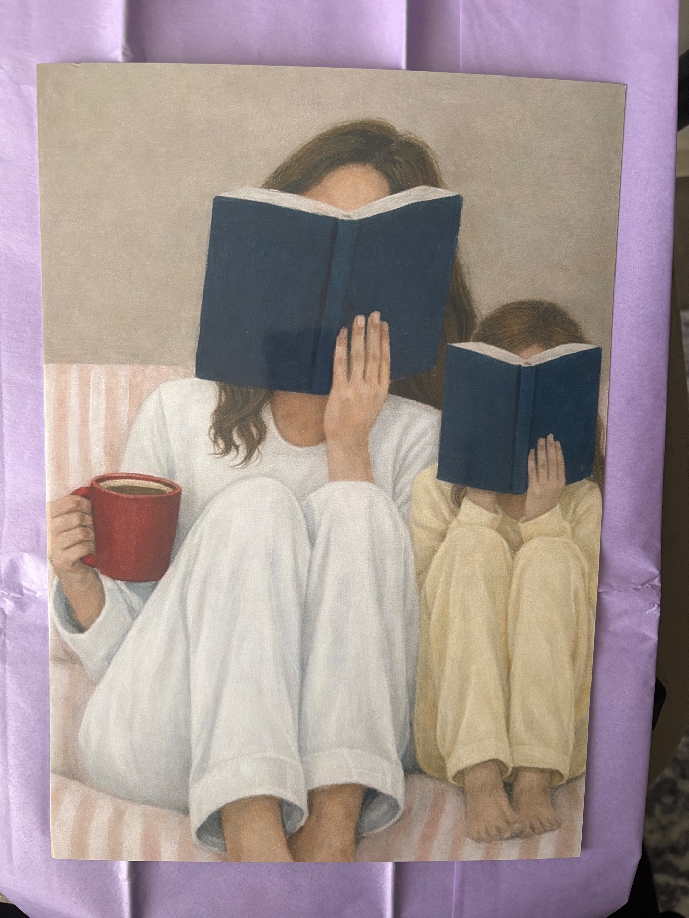 A4 Art print - Mother Daughter Reading