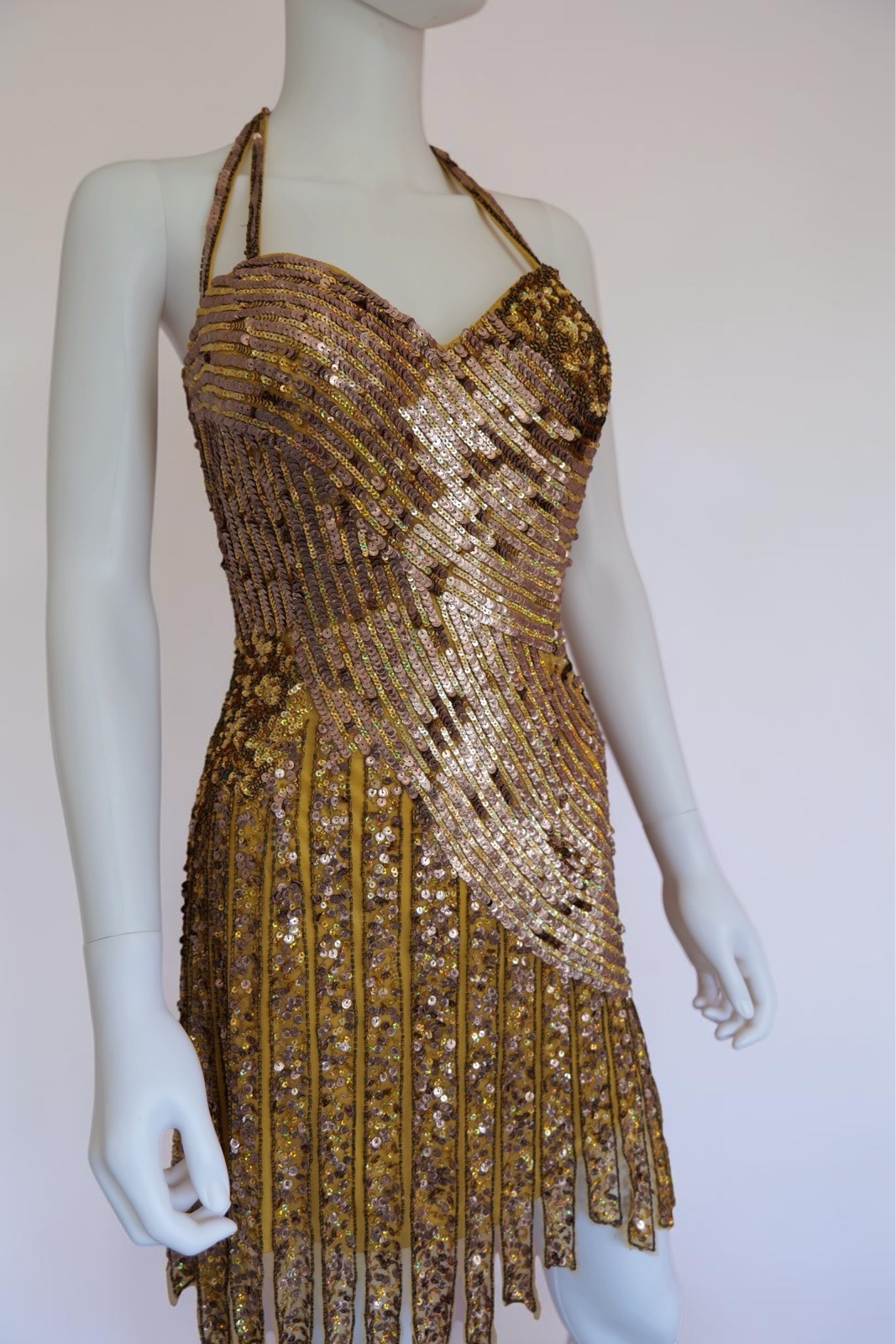 Vintage gold sparkly sequin dress