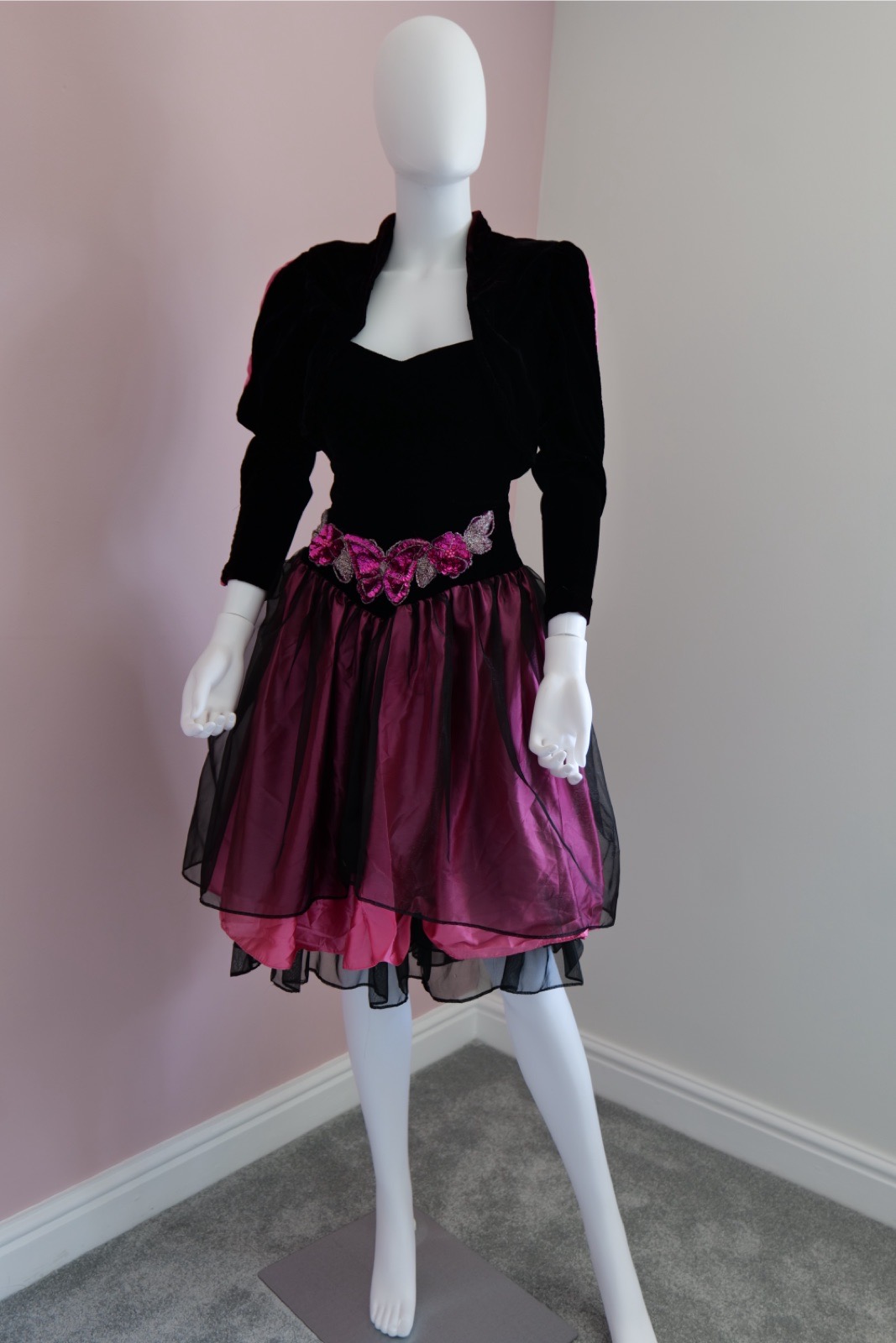 Vintage 1980s style bustier dress & matching jacket fairycore