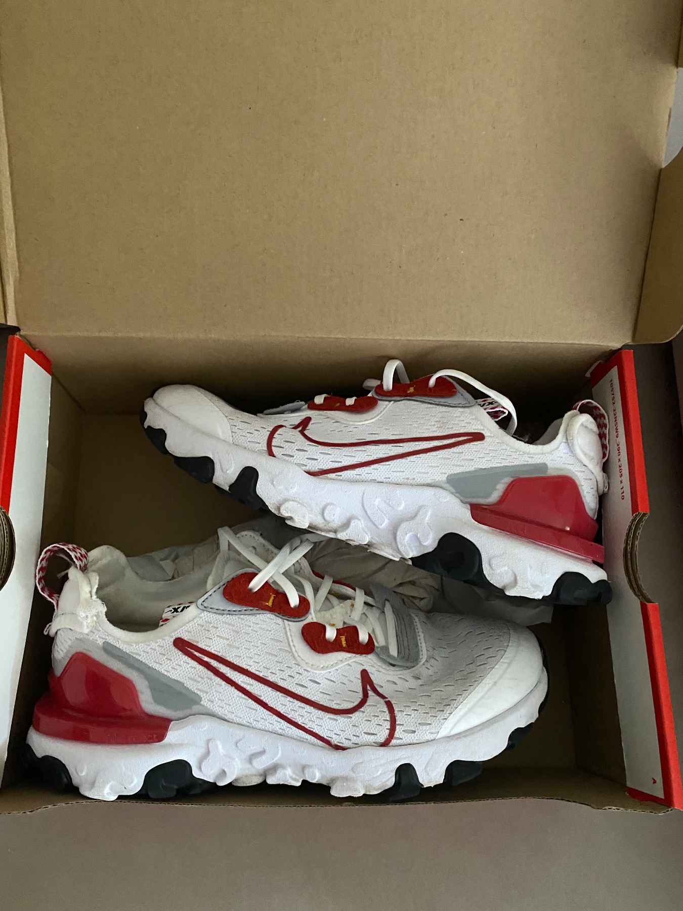 Size 4 white Nike react trainers