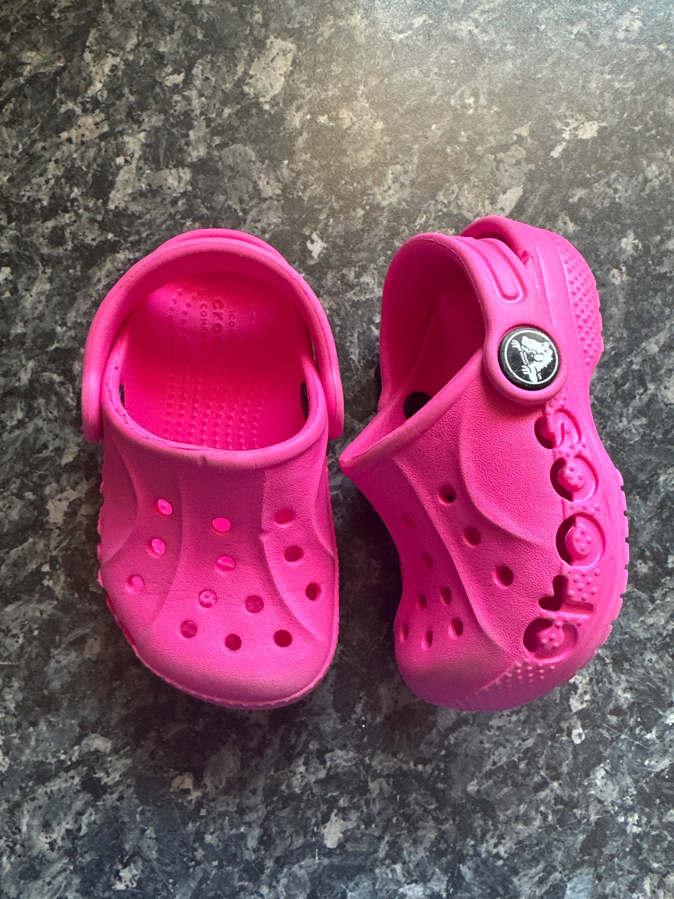 Girls Pink Baya Crocs size 5
